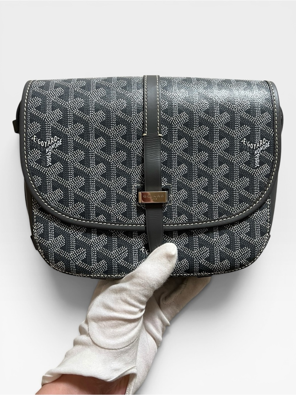 Goyard Belvedere PM Gray Crossbody Bag